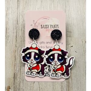 Adorable LPS Littlest Pet Shop Dog Christmas Earrings NEW